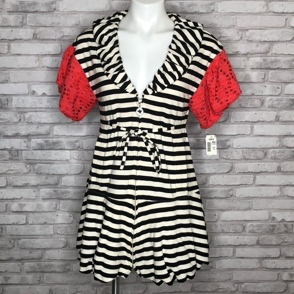 Nuvula striped mini dress with graphic print med - Picture 3 of 9